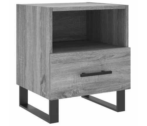 Mesitas noche 2 uds madera ingeniería gris Sonoma 40x35x47,5 cm