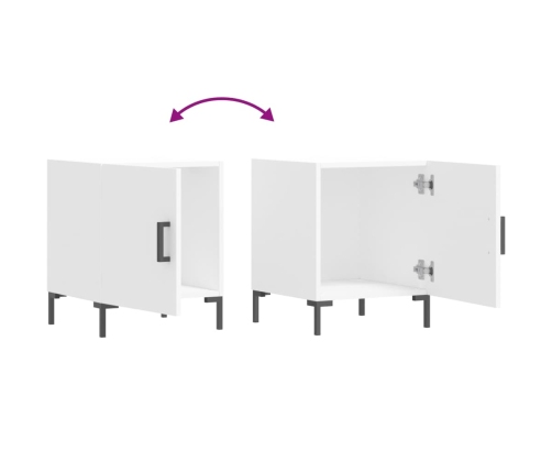 vidaXL Mesitas de noche 2 uds madera de ingeniería blanco 40x40x50 cm