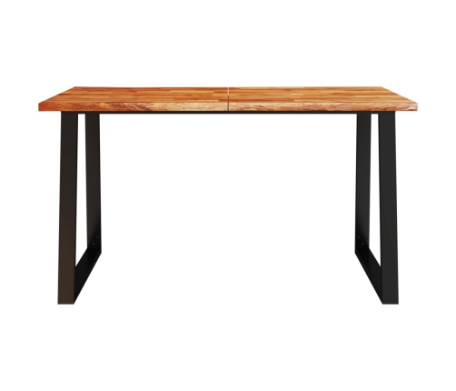 Mesa de comedor con borde vivo madera maciza acacia 140x80x75cm