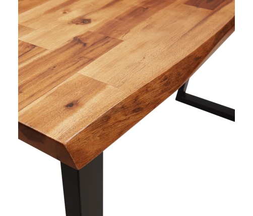 Mesa consola con borde vivo madera maciza acacia 110x35x80 cm