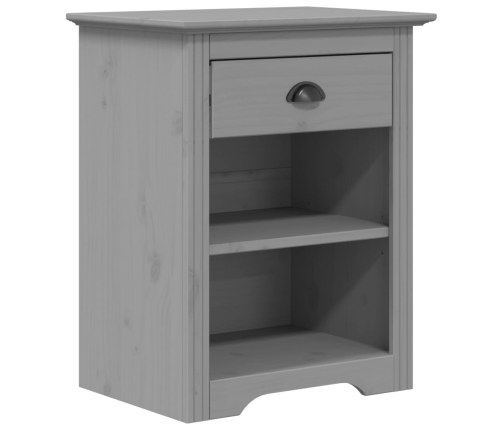 Mesita de noche BODO madera maciza de pino gris 53x38,5x67 cm