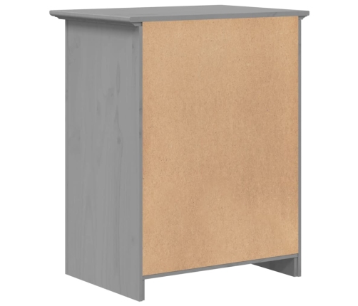 Mesita de noche BODO madera maciza de pino gris 53x38,5x67 cm