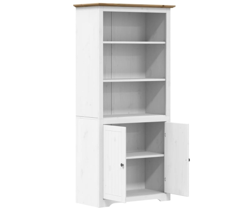 Librería BODO madera maciza de pino blanco marrón 82x40x173 cm