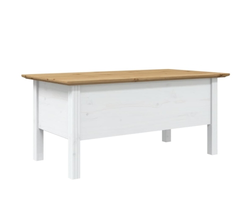 Mesa de centro BODO madera de pino blanco y marrón 100x55x46 cm