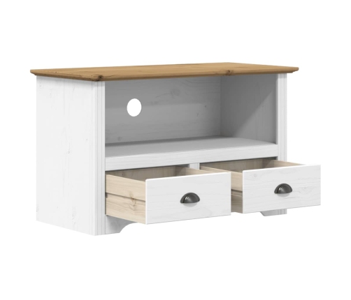 Mueble de TV 2 cajones BODO madera pino marrón 91,5x44,5x56 cm