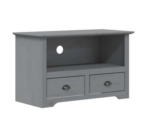 Mueble de TV 2 cajones BODO madera de pino gris 91,5x44,5x56 cm