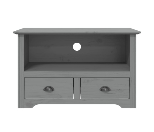 Mueble de TV 2 cajones BODO madera de pino gris 91,5x44,5x56 cm