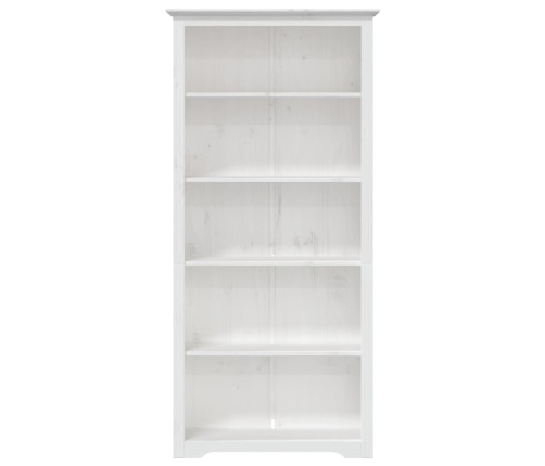 Librería BODO 5 estantes madera maciza pino blanco 82x40x173 cm