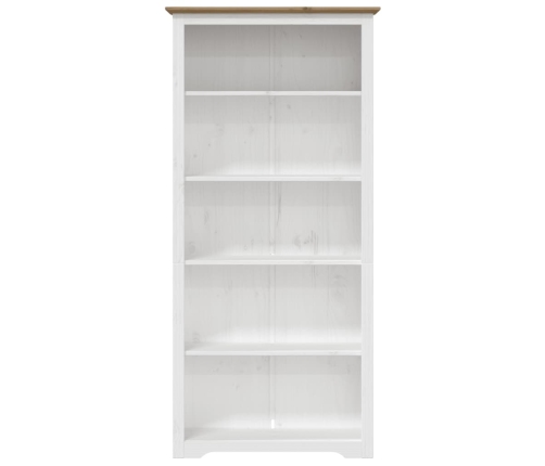 Librería BODO 5 estantes madera maciza pino marrón 82x40x173 cm