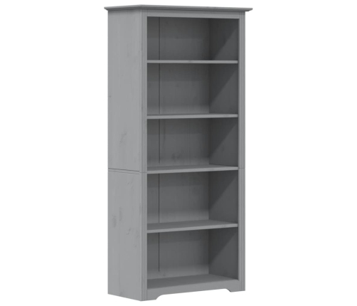 Librería BODO 5 estantes madera maciza pino gris 82x40x173 cm