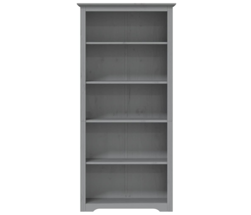 Librería BODO 5 estantes madera maciza pino gris 82x40x173 cm