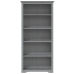 Librería BODO 5 estantes madera maciza pino gris 82x40x173 cm