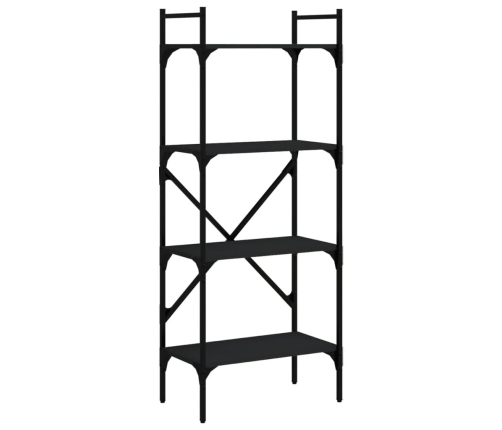 Librería de 4 estantes madera ingeniería negro 56x31,5x138,5 cm