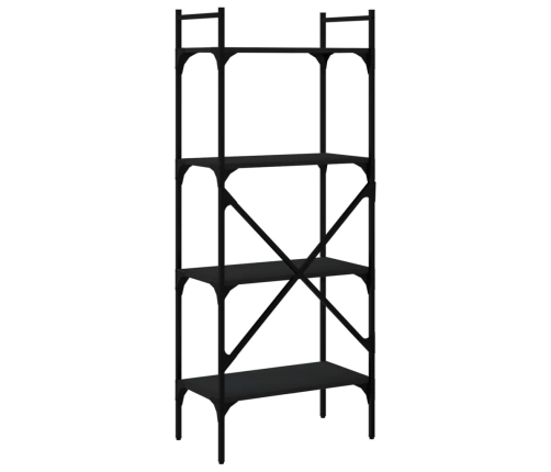 Librería de 4 estantes madera ingeniería negro 56x31,5x138,5 cm