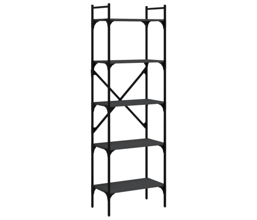 vidaXL Librería de 5 estantes madera de ingeniería negro 56x31,5x174cm