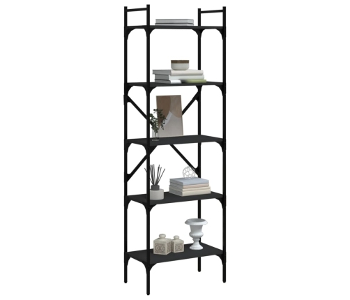 vidaXL Librería de 5 estantes madera de ingeniería negro 56x31,5x174cm