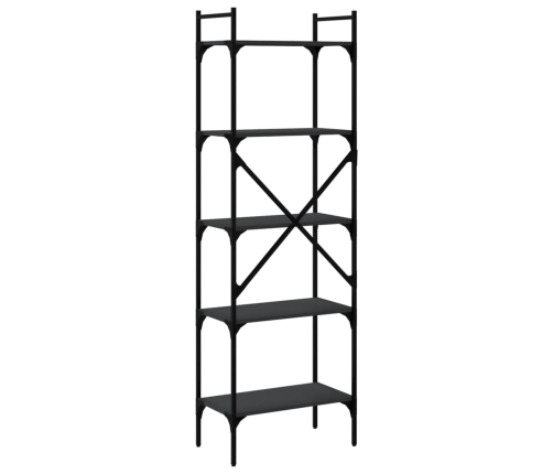 vidaXL Librería de 5 estantes madera de ingeniería negro 56x31,5x174cm