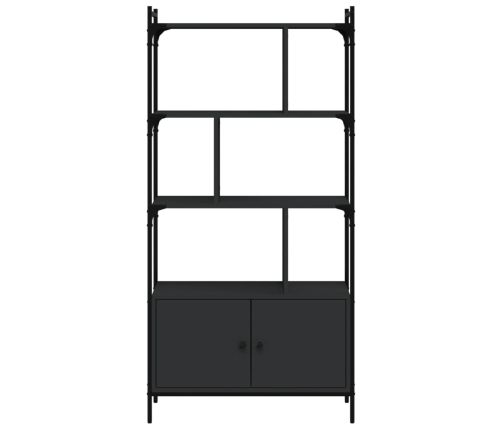 vidaXL Estantería con puertas madera negra 76,5x30x154,5 cm