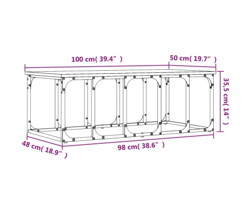 Mesa de centro madera de ingeniería negra 100x50x35,5 cm