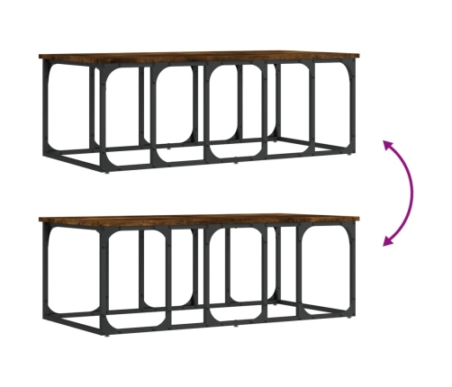 Mesa de centro madera ingeniería roble ahumado 100x50x35,5 cm