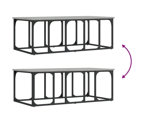 vidaXL Mesa de centro madera de ingeniería gris Sonoma 100x50x35,5 cm