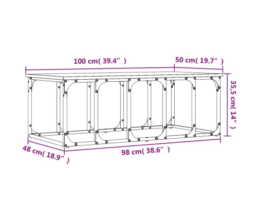 Mesa de centro madera de ingeniería marrón roble 100x50x35,5 cm