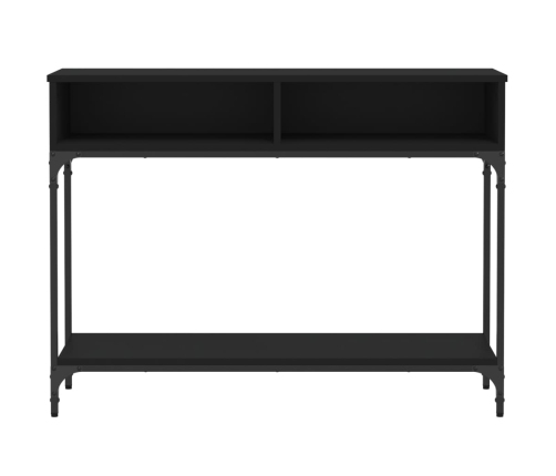 Mesa consola madera de ingeniería negra 100x30,5x75 cm