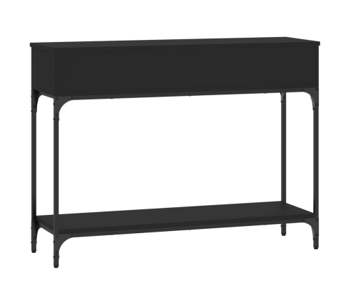 Mesa consola madera de ingeniería negra 100x30,5x75 cm