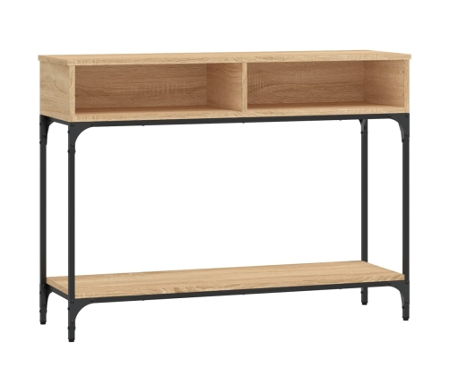 Mesa consola madera de ingeniería roble Sonoma 100x30,5x75 cm