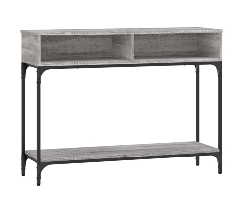 Mesa consola madera de ingeniería gris Sonoma 100x30,5x75 cm