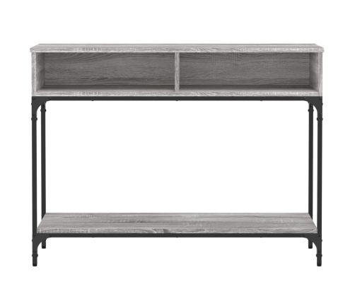 Mesa consola madera de ingeniería gris Sonoma 100x30,5x75 cm