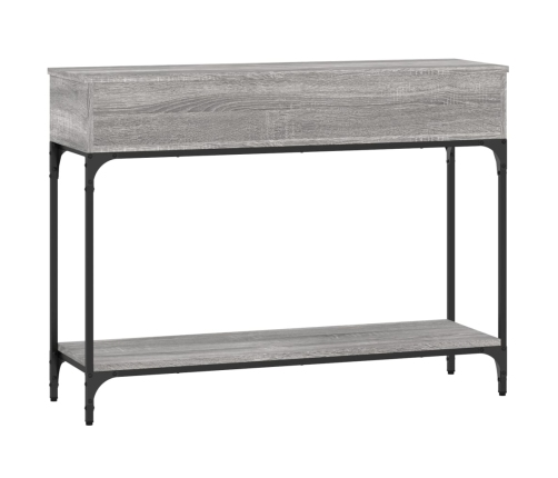 Mesa consola madera de ingeniería gris Sonoma 100x30,5x75 cm
