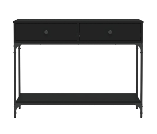 Mesa consola madera de ingeniería negra 100x34,5x75 cm