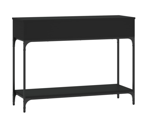 Mesa consola madera de ingeniería negra 100x34,5x75 cm