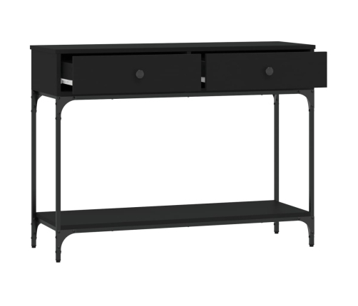 Mesa consola madera de ingeniería negra 100x34,5x75 cm