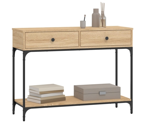 Mesa consola madera de ingeniería roble Sonoma 100x34,5x75 cm