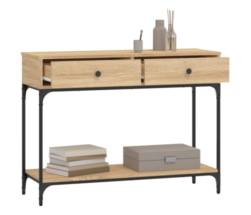 Mesa consola madera de ingeniería roble Sonoma 100x34,5x75 cm