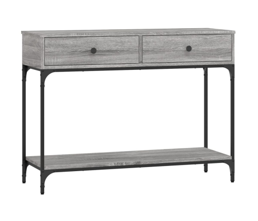 Mesa consola madera de ingeniería gris Sonoma 100x34,5x75 cm