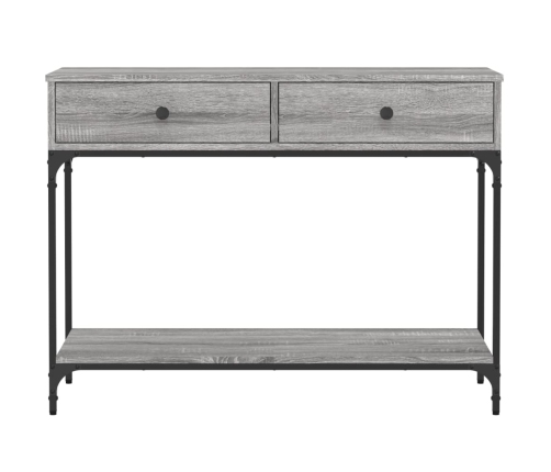 Mesa consola madera de ingeniería gris Sonoma 100x34,5x75 cm