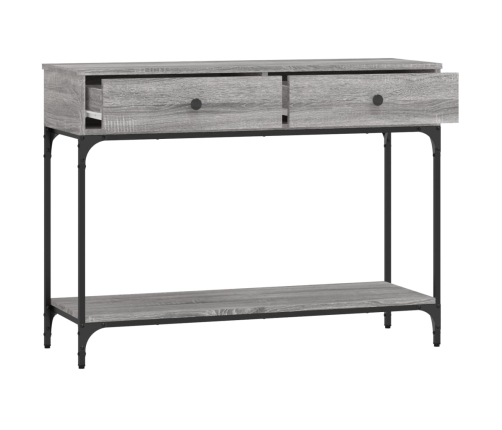 Mesa consola madera de ingeniería gris Sonoma 100x34,5x75 cm