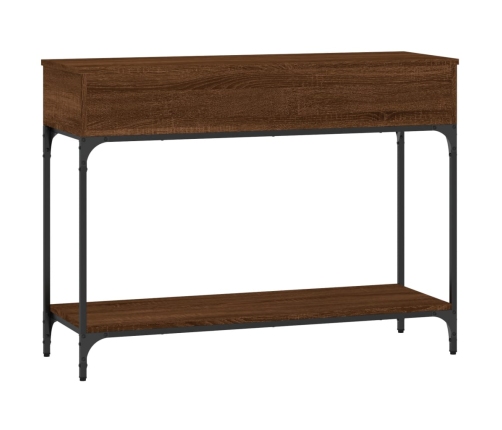 Mesa consola madera de ingeniería marrón roble 100x34,5x75 cm