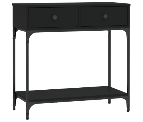 Mesa consola madera de ingeniería negro 75x34,5x75 cm