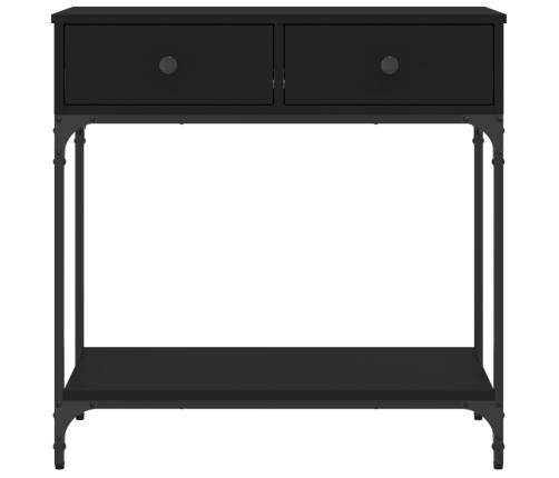 Mesa consola madera de ingeniería negro 75x34,5x75 cm