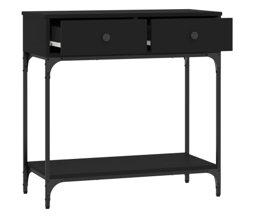 Mesa consola madera de ingeniería negro 75x34,5x75 cm