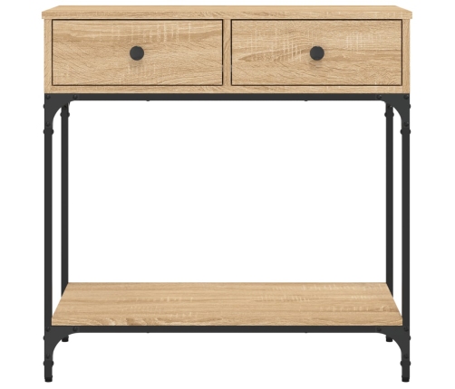 Mesa consola madera de ingeniería roble Sonoma 75x34,5x75 cm