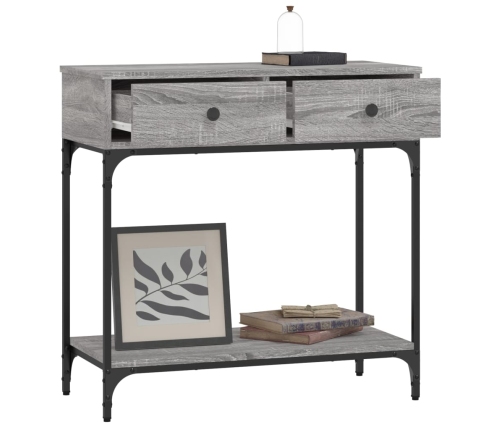Mesa consola madera de ingeniería gris Sonoma 75x34,5x75 cm