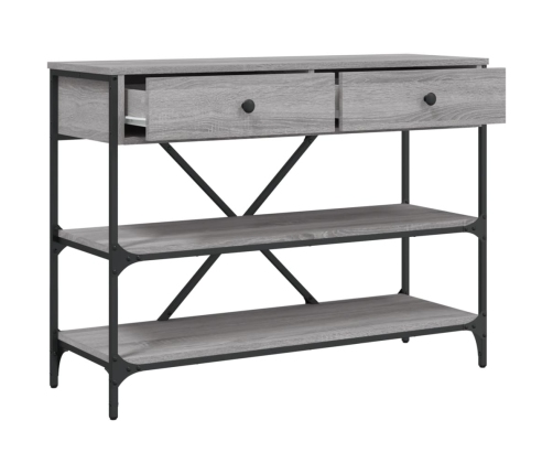 Mesa consola con cajones estantes madera ingeniería Sonoma gris