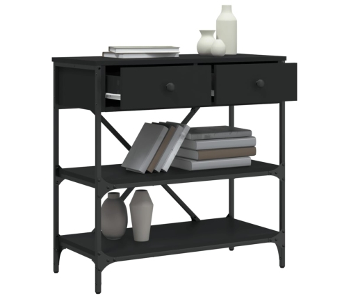 Mesa consola madera de ingeniería negro 75x34,5x75 cm