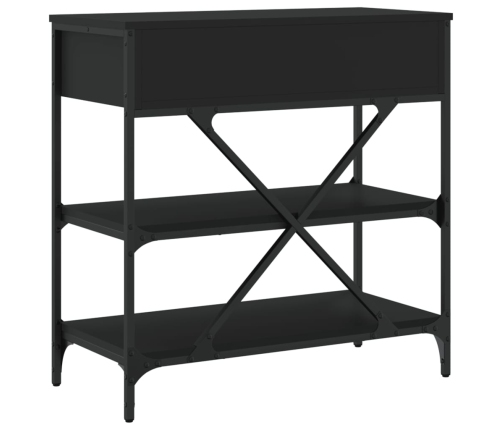 Mesa consola madera de ingeniería negro 75x34,5x75 cm