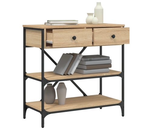 Mesa consola madera de ingeniería roble Sonoma 75x34,5x75 cm